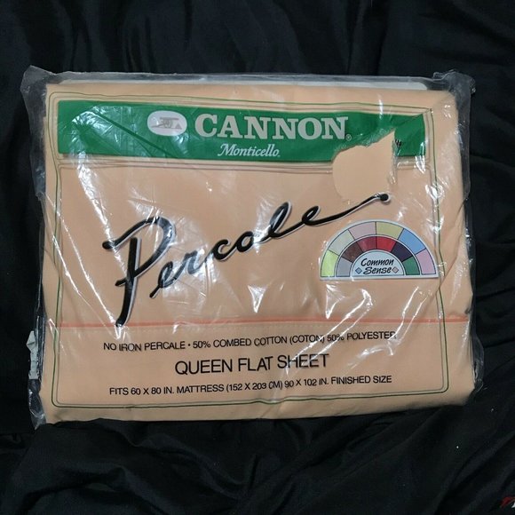Cannon Monticello Other - Vintage Cannon Monticello Peach Queen Flat Sheet